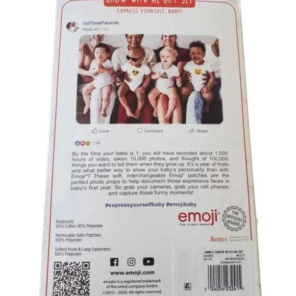 Grow With me Onesie Set Emoji 4 onesies sized 0-3/3-6/6-9/12 Gift Set - Picture 8 of 8